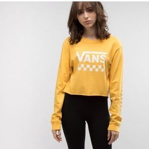 Vans yellow long sleeve cropped top